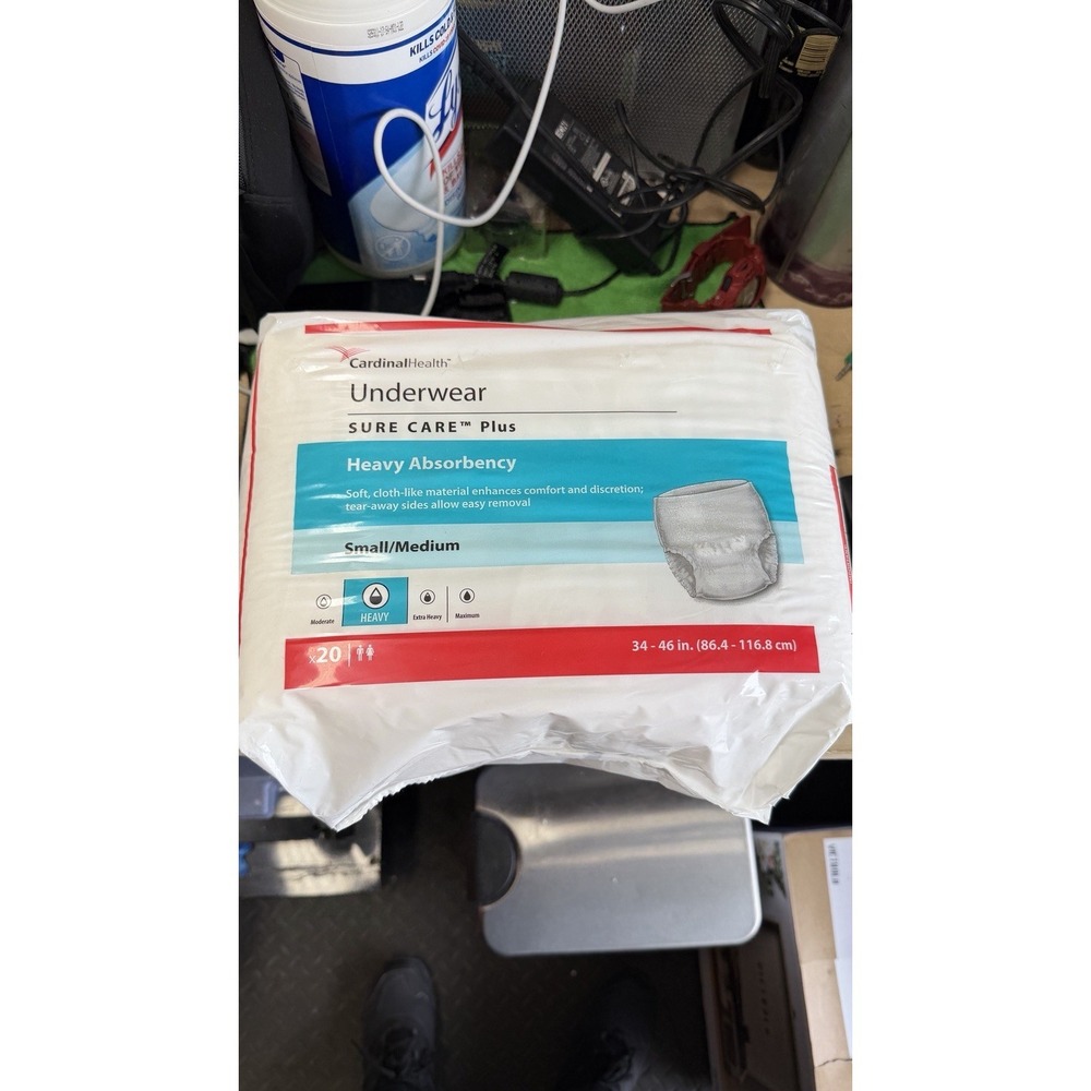 Cardinal Health Sure Care‎ Plus Underwear S/M Heavy Absorbency 20 Pack